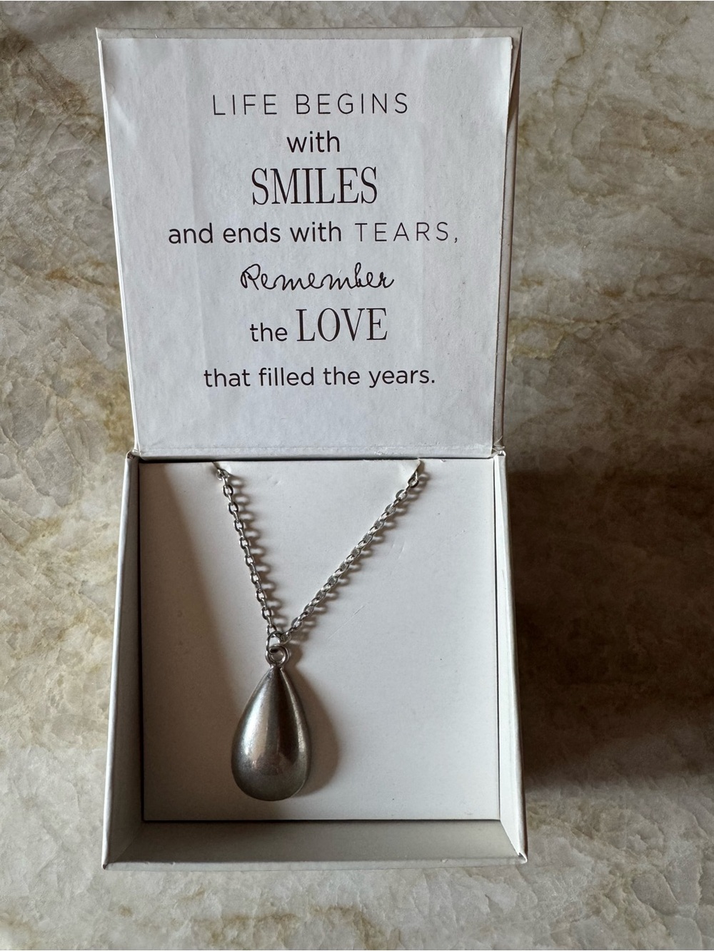 Silver Teardrop Pendant Necklace - Elegant Women’s Jewelry